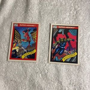 Elektra & Wolverine marvel cards